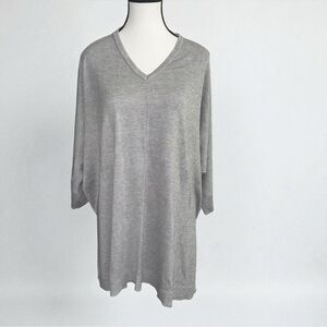 Laurie Felt Heather Gray Oversized Relaxed Pullover Sweater Size M/L